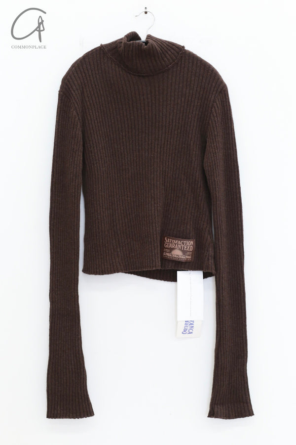 CONSTANÇA ENTRUDO Open back high neck knitted sweater CE-SS24_KNI03-ZONG brown